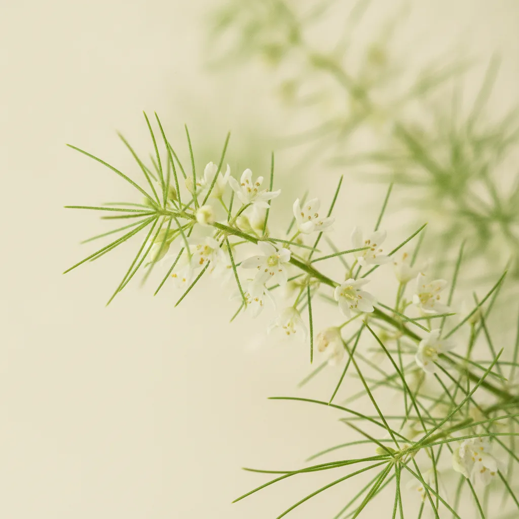 Shatavari plant with delicate white flowers